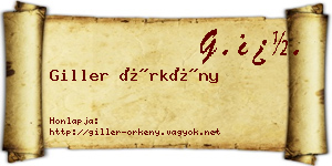 Giller Örkény névjegykártya